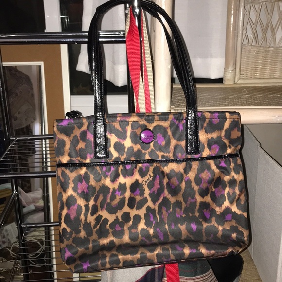 Coach Ocelot purple leopard bag - Picture 2 of 12